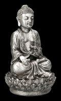 Buddha Figurine silver on Lotus
