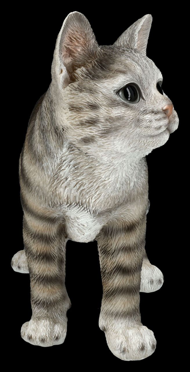 Katzenfigur - getigerte Grau Katze