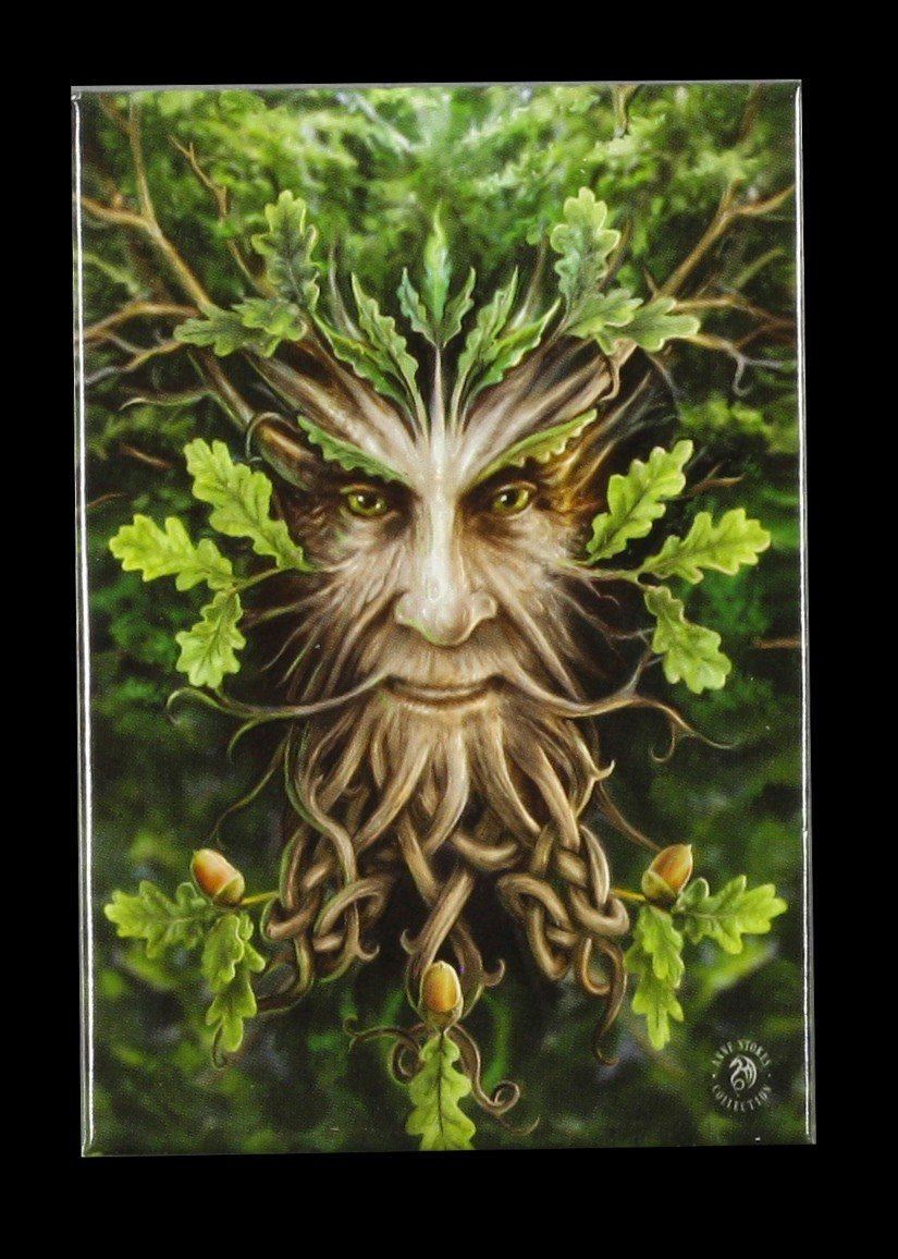 Oak King Fantasy Magnet by Anne Stokes