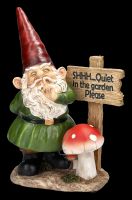 Garden Gnome Figurine - Shh Quiet in the Garden