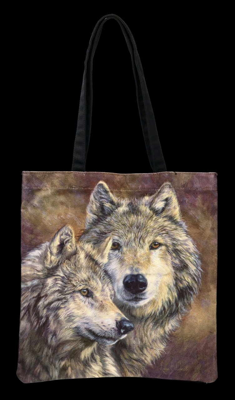Long Handle Tote Bag with Wolves - The Bond