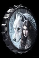Blechschild Kronkorken - Wolf Prinzessin
