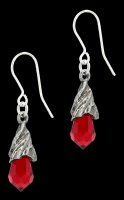 Alchemy Gothic Earrings - Empyrean Tear red