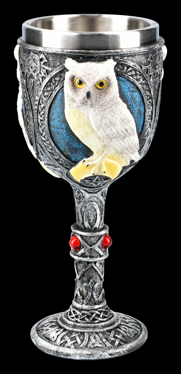 Goblet with white Owl - Wise Companion