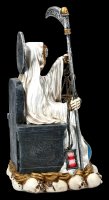 Sitzende Santa Muerte Figur - weiß