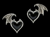 Alchemy Gothic Heart Ear Studs - Blacksoul
