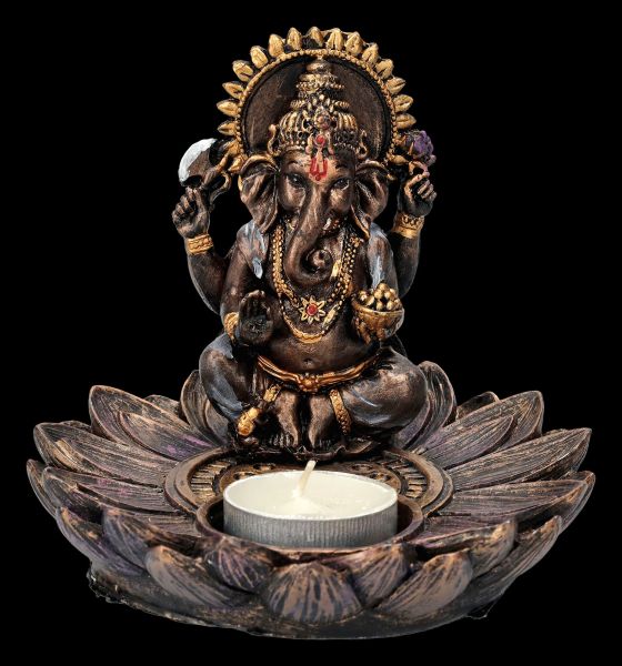 Ganesha Figurine with Tealight & Insence Holder