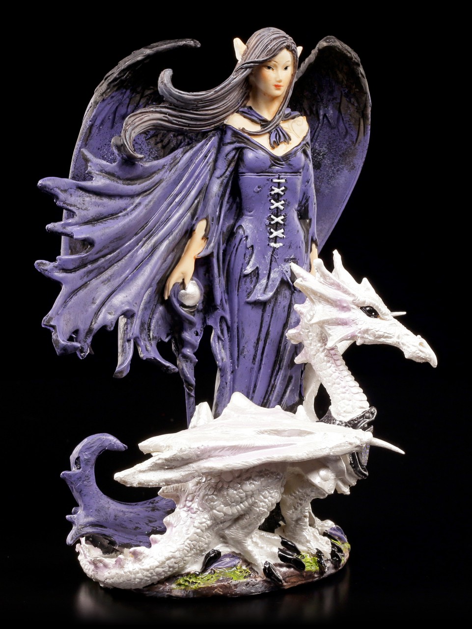 Dark Angel Figurine - Keona with white Dragon