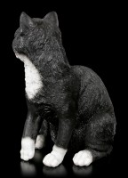 Cat Figurine - Sitting black & white