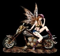 Elfen Figur mit Motorrad - Cowgirl