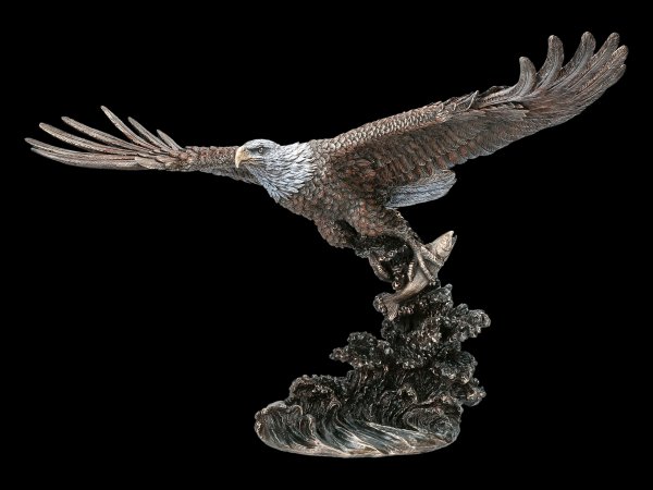 Large Eagle Figurine with Fish