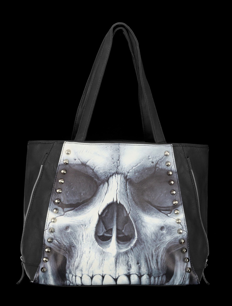 Faux Leather Bag - Solemn Skull