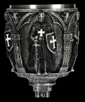 Ritterkelch schwarz - Mittelalter Trinkkelch mit Kreuz
