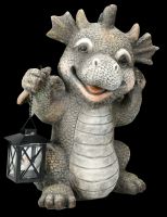 Garden Figurine - Happy Dragon with Lantern