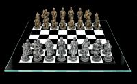 Schachspiel Ritter - Gold vs. Silber