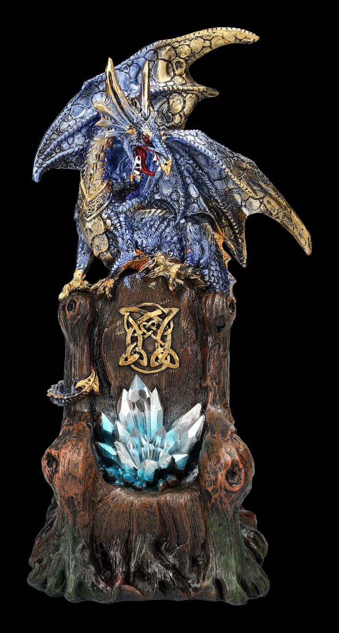 Dragon Figurine - Sapphire Blue Throne Protector