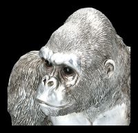 Monkey Figurine - Gorilla Antique Silver