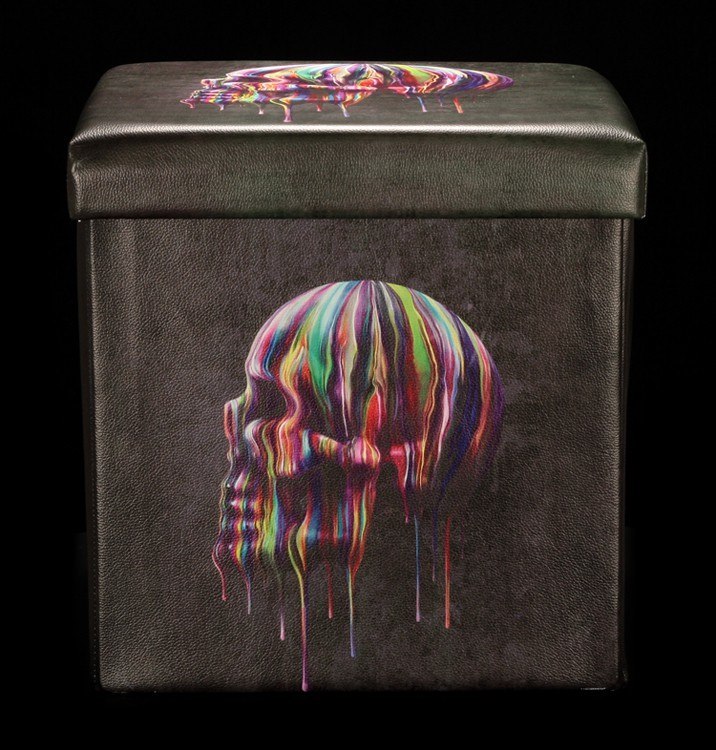 Storage Box with Seat - Dripping Skull