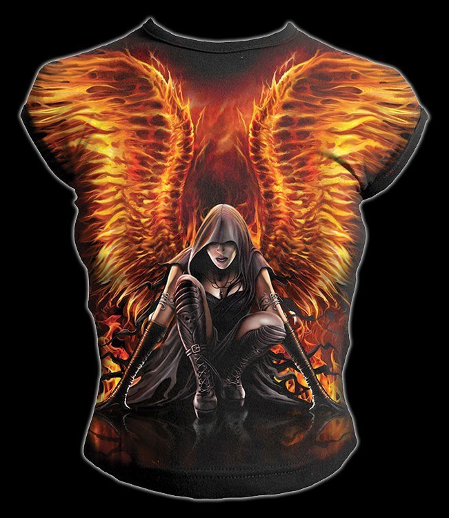 T-Shirt Damen - Todesengel Flaming Angel