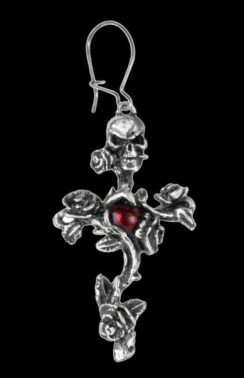 Rose Thorn Cross - Alchemy Gothic Earring