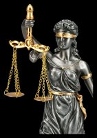 Small Justitia Figurine - Goddess of Justice - silver gold