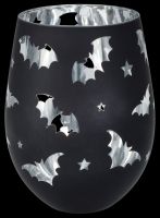 Weinglas schwarz - Fledermaus