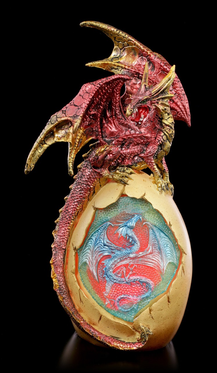 Dragon Figurine on Egg with LED Lighting
