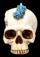 Totenkopf mit Drache - Crystal Cave Blue