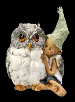 Pixie Goblin Figure - Snuggle with Owl