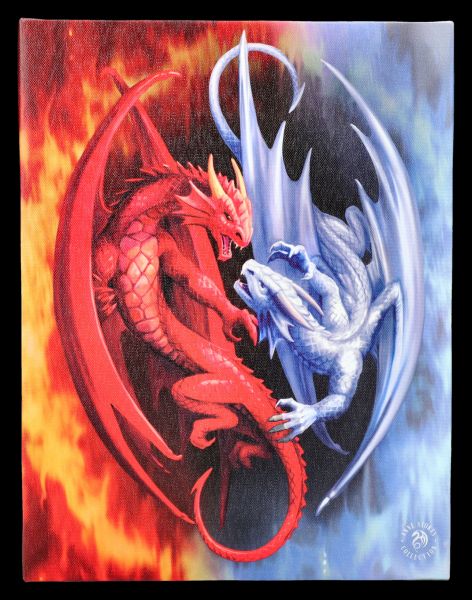 Small Canvas Dragon - Fire and Ice