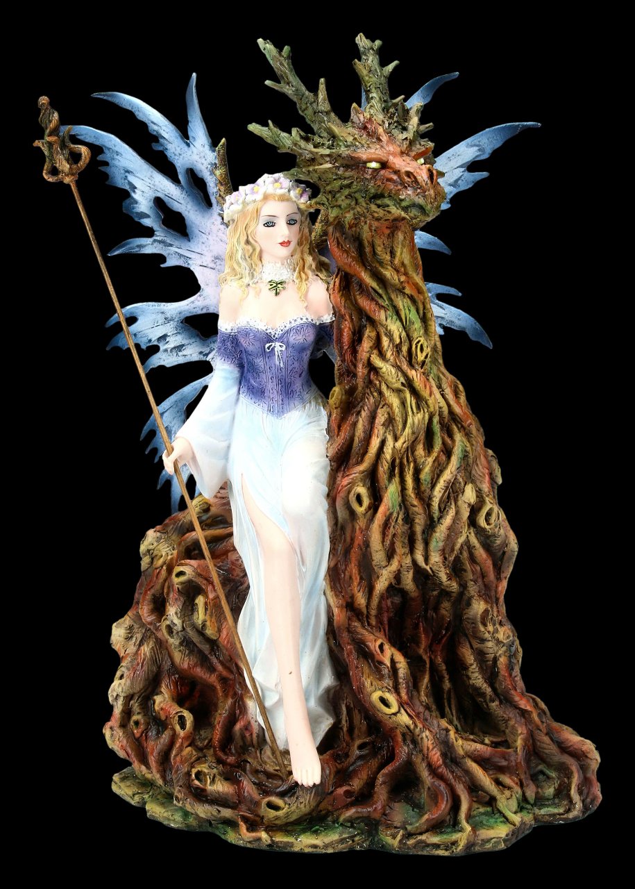 Fairy Figurine - Tamesis with Forest Dragon