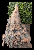 Garden Gnome Figurine with Backpack as Plant Pot