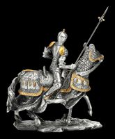 Zinn Figur - Ritter mit Pferd und erhobener Lanze