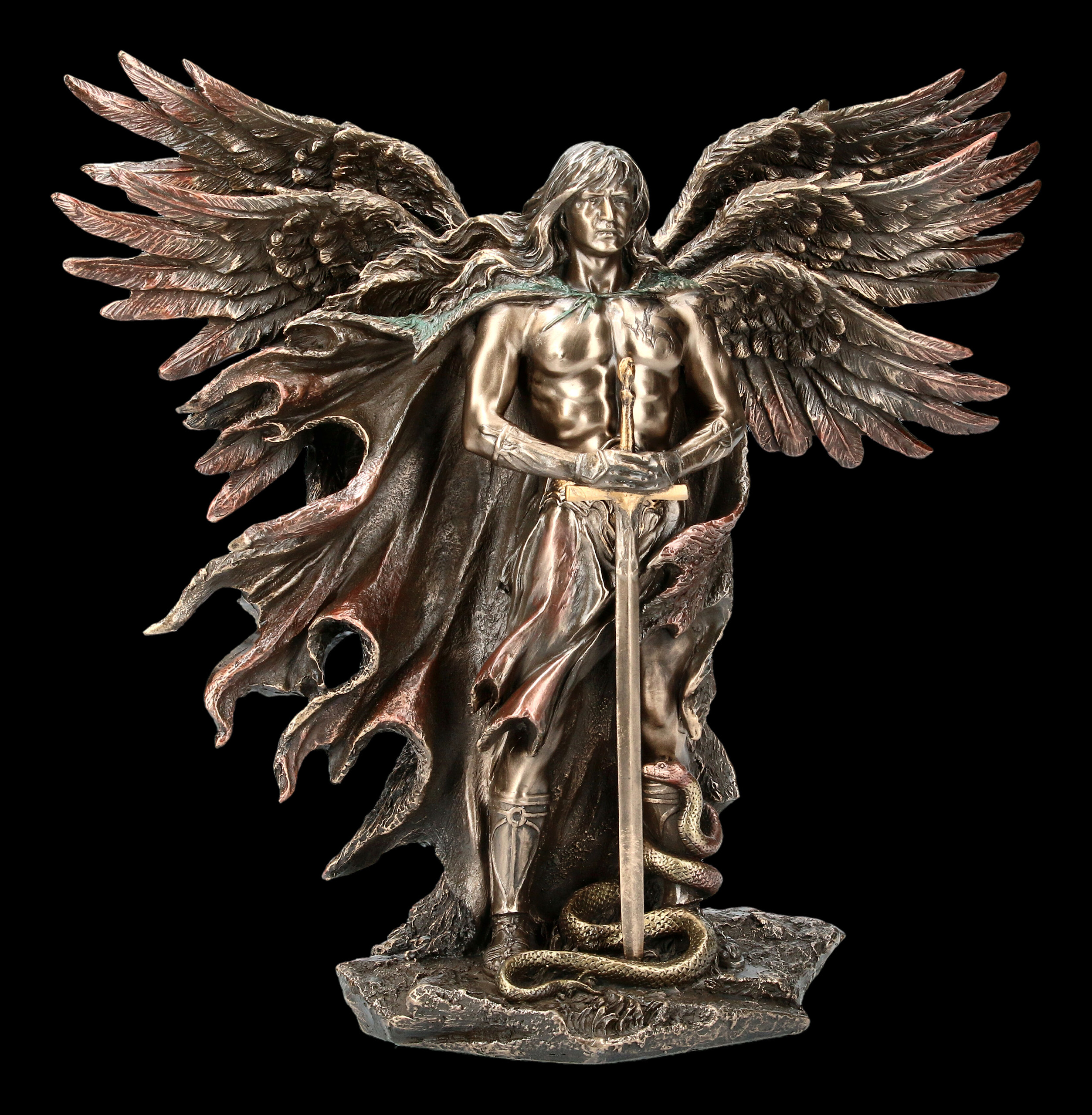 Engel Statue Veronese Erzengel Metatron Figur mit sechs Flügeln