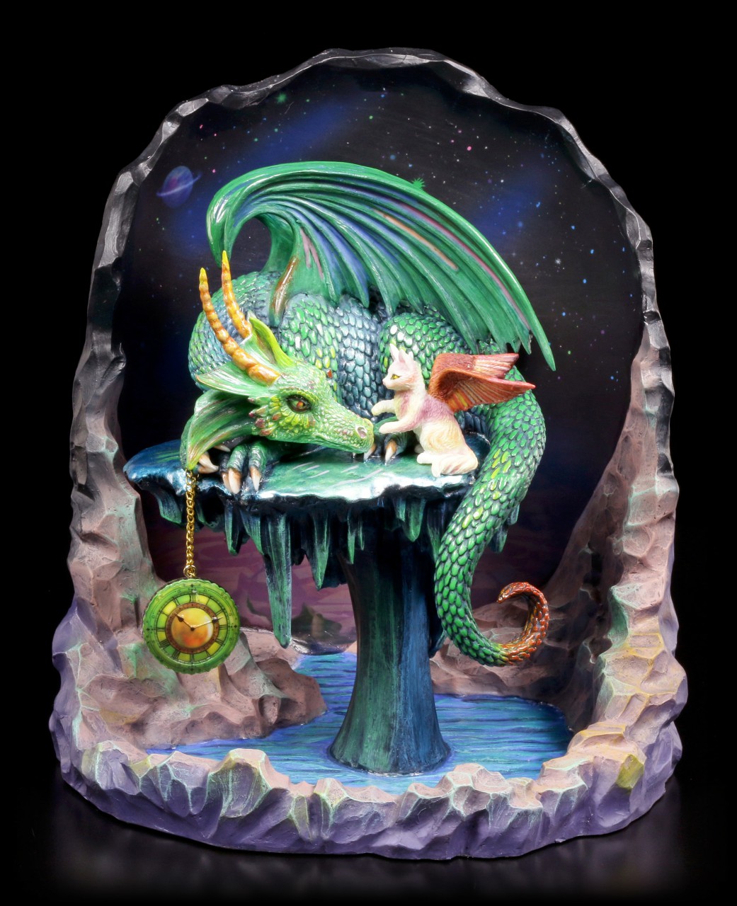 Drachen Figur - Time Dragon Emerald