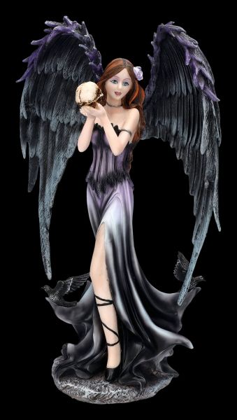Dark Mercy mit Sense blaudunkler Engel Fantasy Dekofigur Engel Dark Angel Figur 