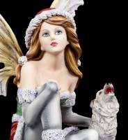 Winter Fairy Figurine - Valeriana with Wolf