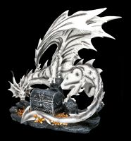 Large White Dragon Figure watches Treasure Chest