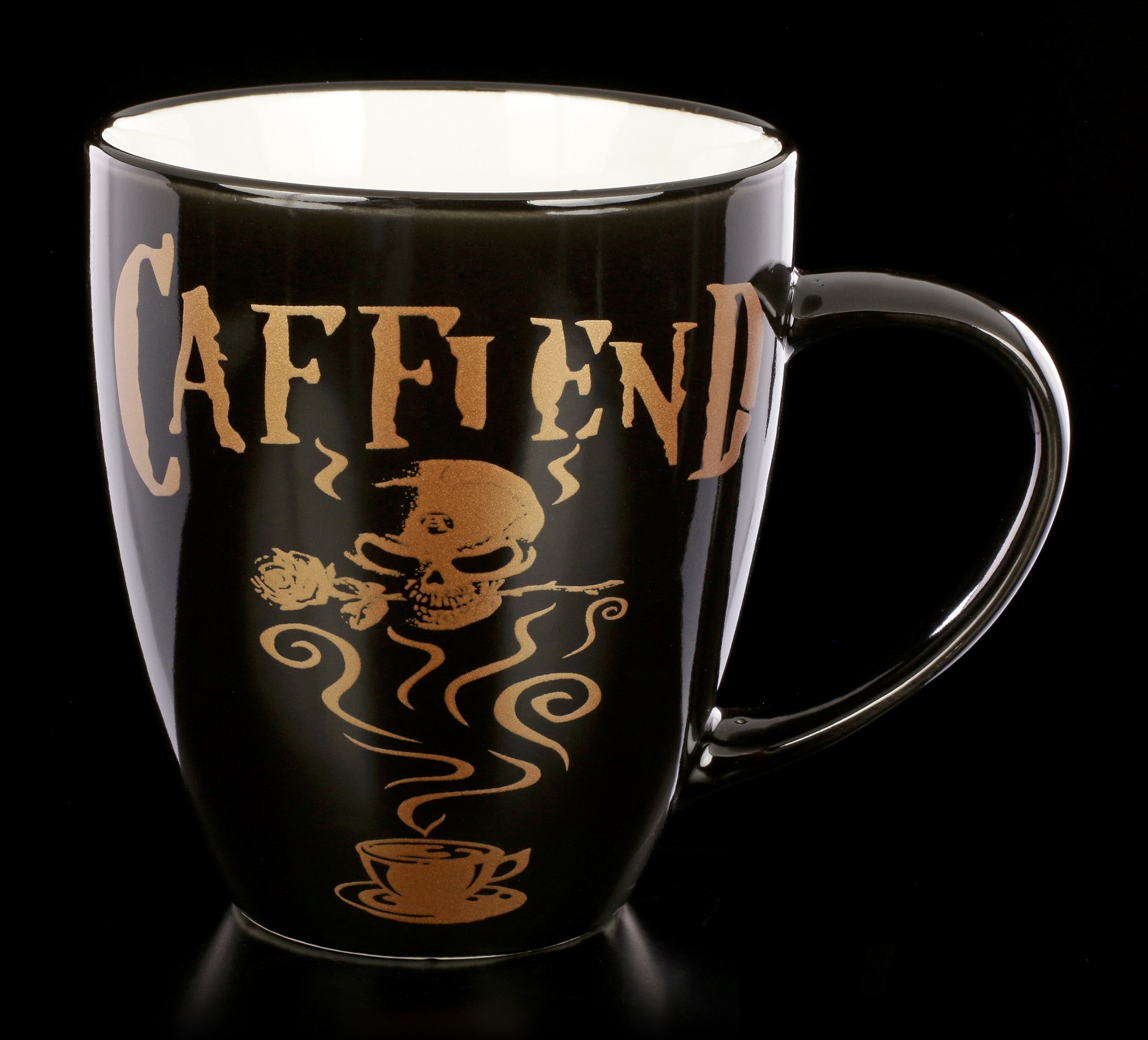 Alchemy Gothic Caffiend Rose Gold Black Tea Coffee Mug Cup 400ml 