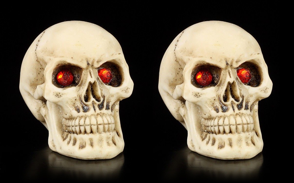 Skull with Red Eyes - Set of 2