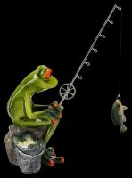 Funny Frog Fishing Figurine
