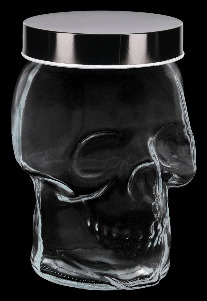 Glass Skull Storage Jar - 1 Litre