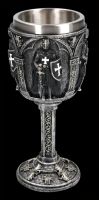 Ritterkelch schwarz - Mittelalter Trinkkelch mit Kreuz