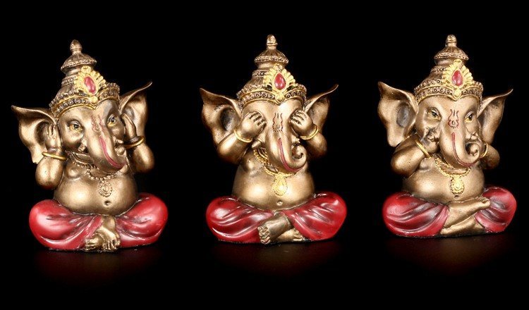 Ganesha Figurines - Three Wise Ganeshas