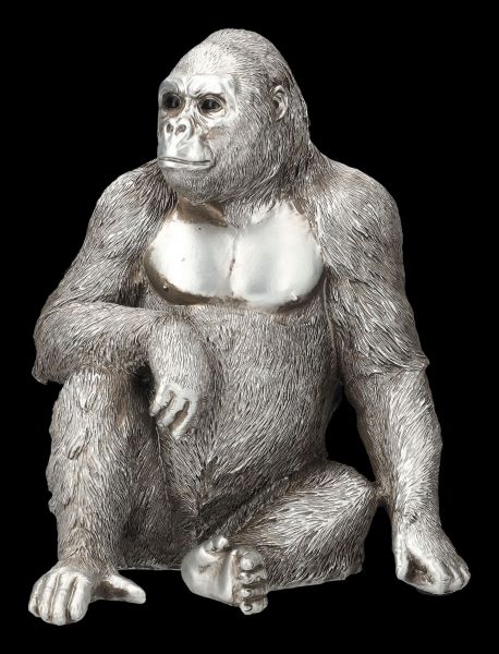 Gorilla Figurine - Antique Silver