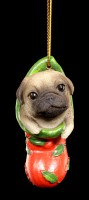 Christmas Tree Decoration Dog - Pug in Stocking