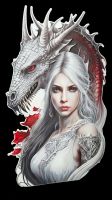 Metal Sign - Dark Beauty with Dragon
