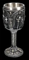 Ritterkelch schwarz - Mittelalter Trinkkelch mit Kreuz