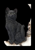 Totenkopf Mond mit Schwarzer Katze