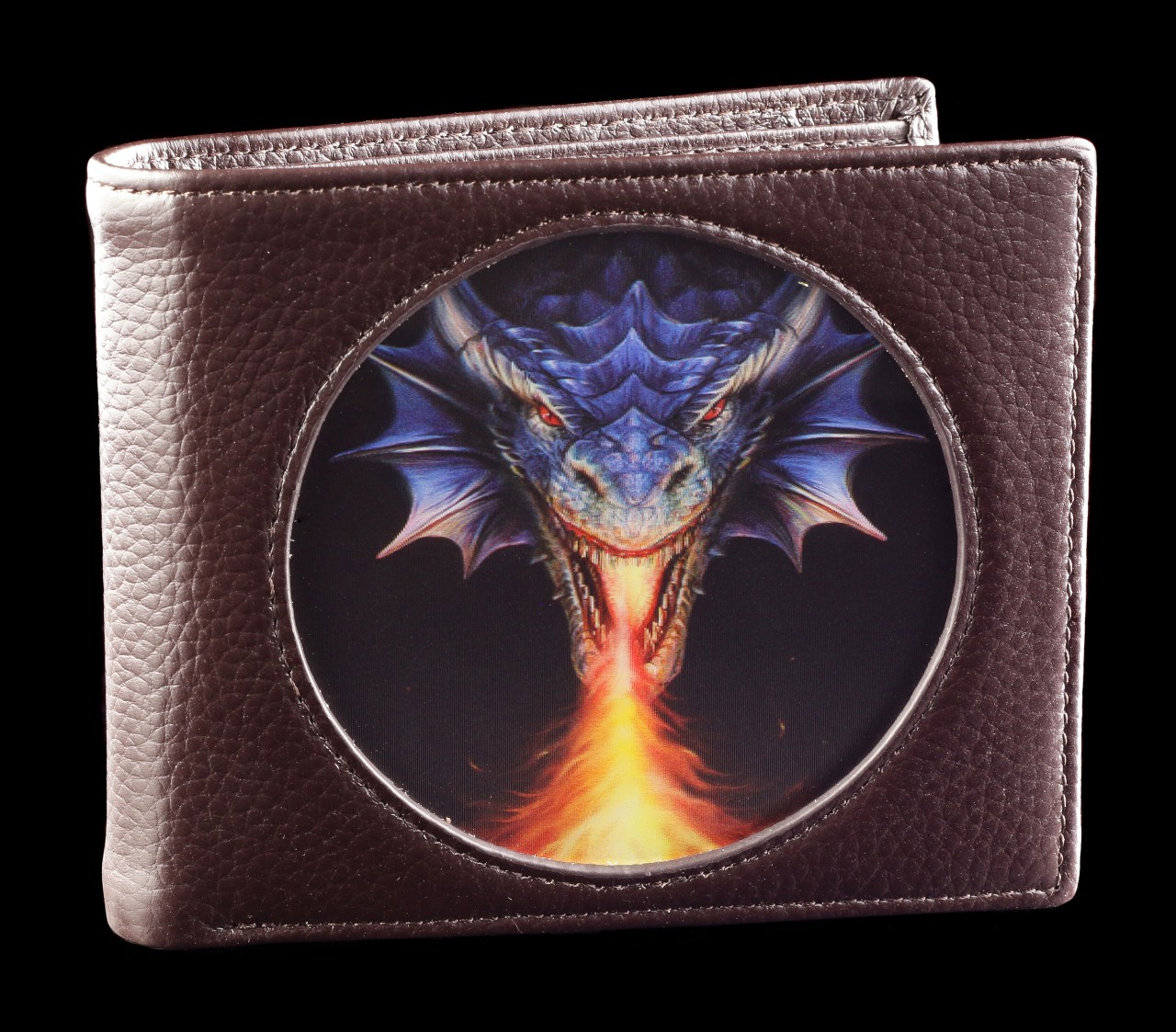 3D Wallet Brown - Fire Breather by Anne Stokes